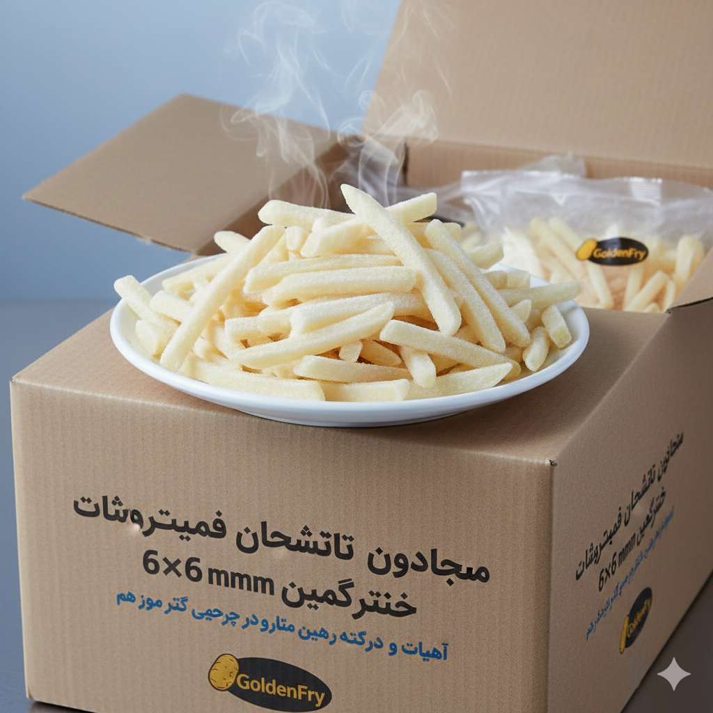 خرید سیب زمینی خلال نیمه سرخ شده منجمد 6×6 (مک دونالد) | قیمت کارتنی خلالینو